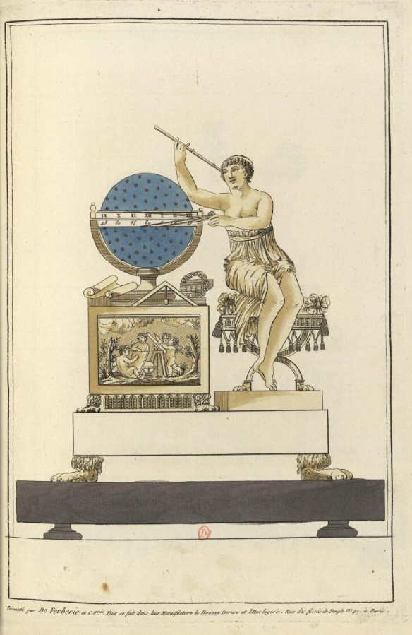 Mantel clock with Urania, allegory of astronomy.