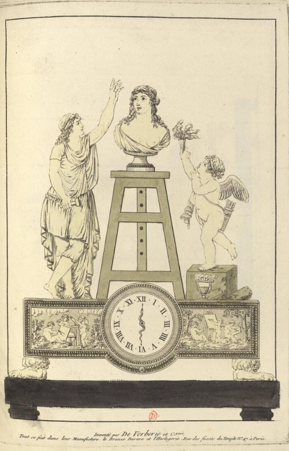 Pendule avec allégorie de la sculpture.