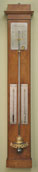 French maple (esdoorn) barometer, silvered dial