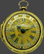 No. 862 Gold repousse pair cases, champleve dial, verge - John Brown, London, c1735.