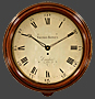 A. INGRAM, WOODGREEN, NO. 2555.
AN EXCEPTIONALLY RARE MONTH DURATION ENGLISH DIAL CLOCK. 