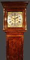 A very good, very early, 18C walnut and arabesque marquetry longcase clock by Brounker Watts of London.