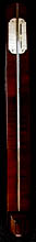 Unusual mahogany Stick Barometer with rounded top and base and silvered brass register plates  c1770
