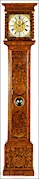A nicely proportioned panelled marquetry longcase clock of pleasant warm colour by Charles Cabrior of London who is recorded as working in Lombard Street. 
He was free of the Clockmakers company in 1697.