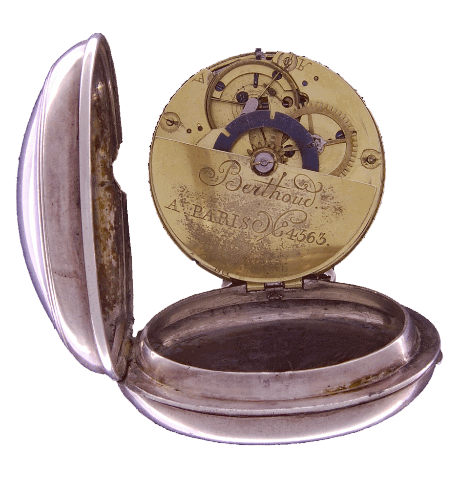 A Ferdinand Berthoud rare historical early self winding antique pocket watch movement, c.1780.